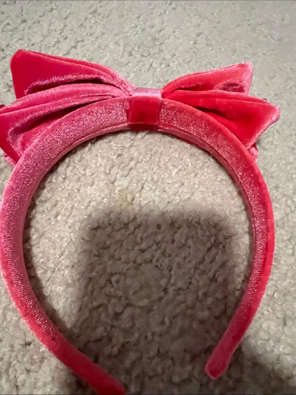 Pink Pearl-Embellished & Velvet Bow Kids Headband